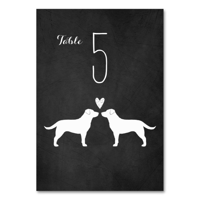 Carte de table Mariage de silhouettes de Labrador  (Par défaut)