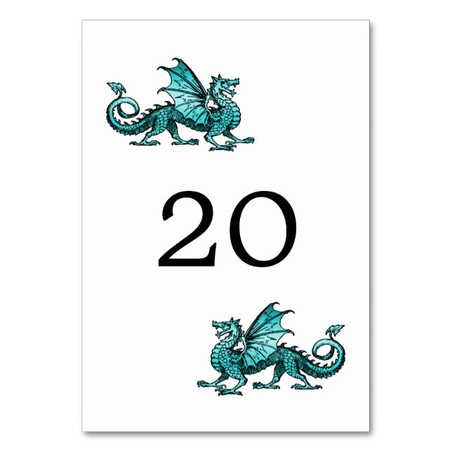 Carte de table Mariage Dragon turquoise (Par défaut)