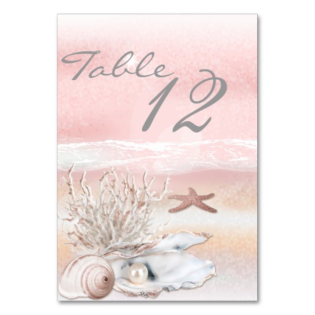 Carte de table Mariage Dream Shore Beach Peach (Dos)