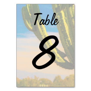 Carte de table Mariage du désert Saguaro Cactus Bl