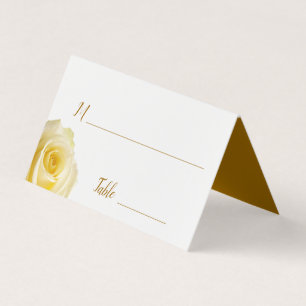 Carte de table Mariage Floral Roses Jaunes Moderne