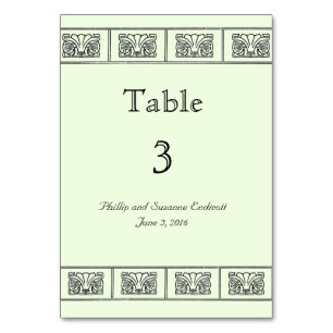 Carte de table Mariage frontière vintage Art déco