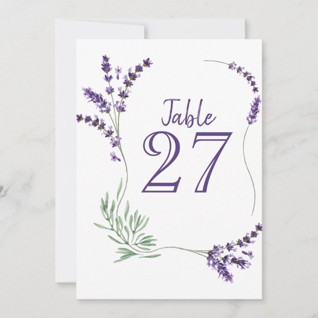 Carte de table Mariage Lavender Lilac violet (Devant)