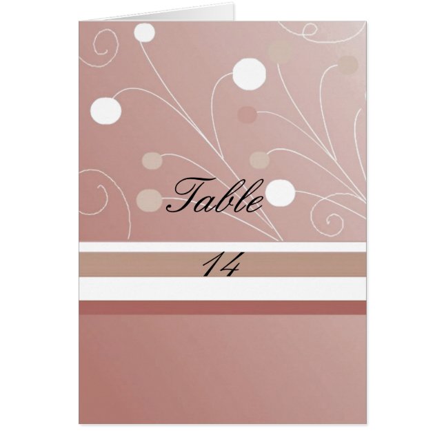 Carte de table mariage marron (Devant)
