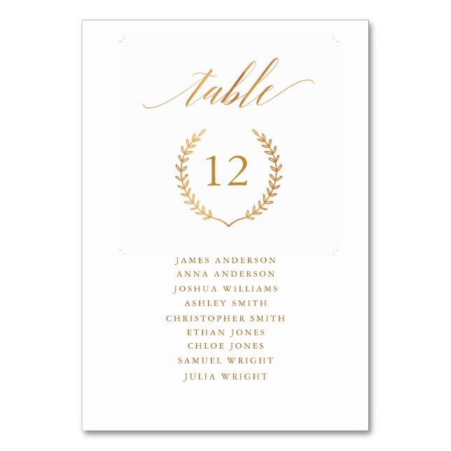 Carte de table Mariage or à huile Calligraphie sim (Par défaut)