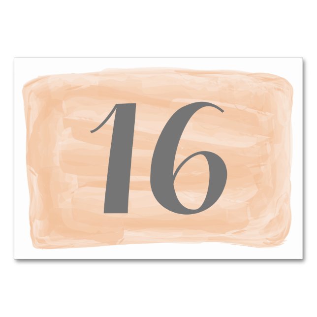 Carte de table Mariage orange aquarelle (Devant)