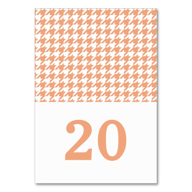 Carte de table Mariage Orange Houndstooth (Par défaut)