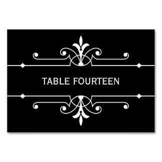 Carte de table Mariage ornemental fantaisie en ébè