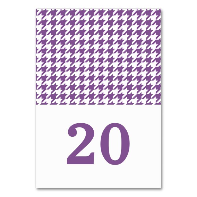 Carte de table Mariage pourpre Houndstooth (Par défaut)
