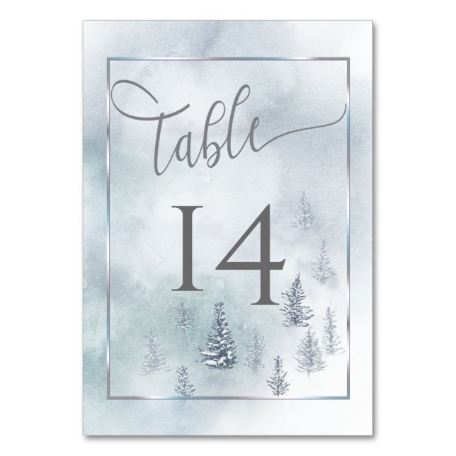 Carte de table mariage Silver Blue Winter Wonderla (Par défaut)