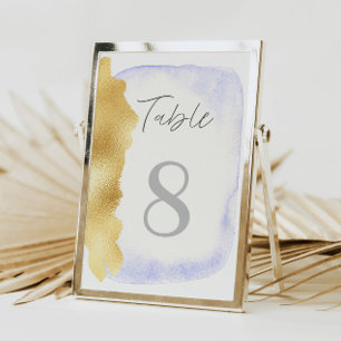 Carte de table Mariage transparent Blue Faux Gold