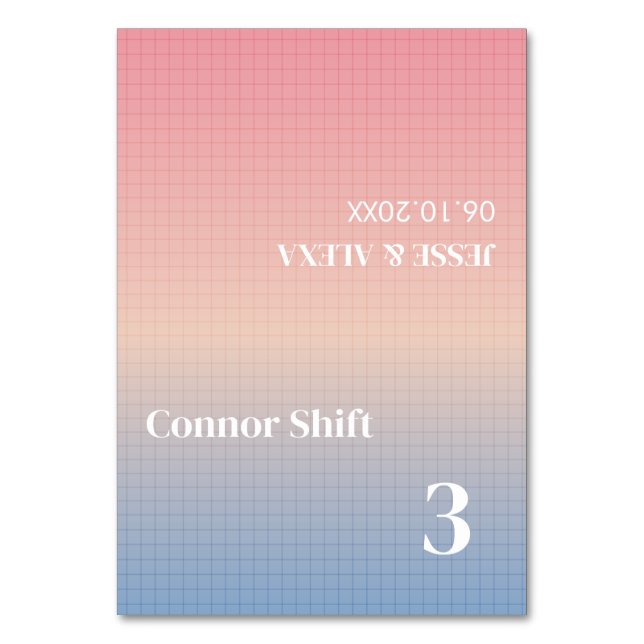 Carte de table mariage Vaporwave pliée (Par défaut)