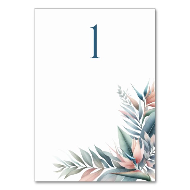 Carte de table Mariage Watercolor Tropical Dream (Par défaut)