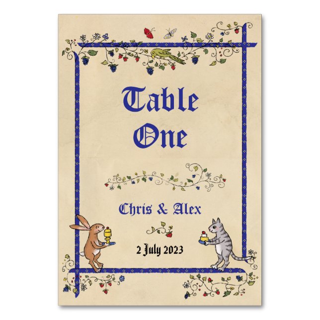 Carte de table médiévale avec nom de couple (Par défaut)
