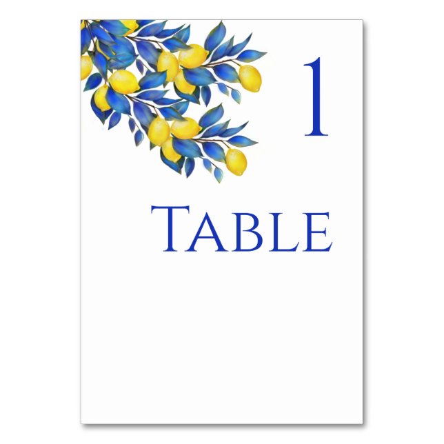 Carte de table méditerranéenne-citrons-Mariages (Par défaut)