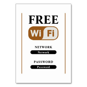 Carte de table métallique Wi-Fi gratuit minimalist