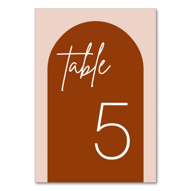 Carte de table minimaliste Mariage en terre cuite (Par défaut)