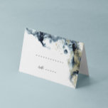 Carte de table minimaliste Mariage Watercolor Wave<br><div class="desc">Cette carte de table mariage présente un trait de brosse d'aquarelle bleu marine profond avec des accents d'or imitant les vagues sur la plage, ce qui en fait un choix parfait pour un mariage d'été ou de plage. Il est minimaliste et élégant dans la disposition et les choix de police...</div>