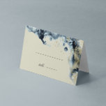 Carte de table minimaliste Mariage Watercolor Wave<br><div class="desc">Cette carte de table mariage présente un trait de brosse d'aquarelle bleu marine profond avec des accents d'or imitant les vagues sur la plage, ce qui en fait un choix parfait pour un mariage d'été ou de plage. Il est minimaliste et élégant dans la disposition et les choix de police...</div>