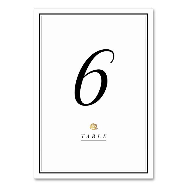 Carte de table minimaliste noire et blanche (Par défaut)