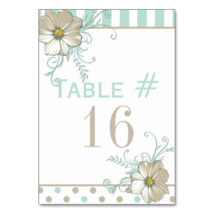 Carte de table MINT BISQUE POINTS STRIPES