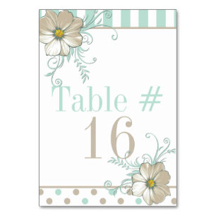 Carte de table MINT BISQUE POINTS STRIPES