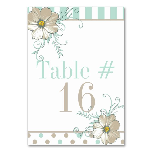 Carte de table MINT BISQUE POINTS STRIPES (Par défaut)