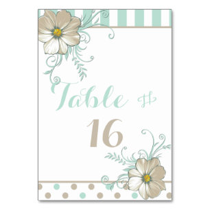 Carte de table MINT BISQUE POINTS STRIPES