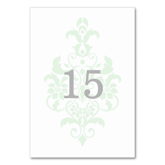 Carte de table Mint Green Subtil Damask (Par défaut)