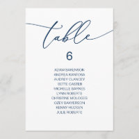 Carte de table moderne pour hôtes romantiques assi