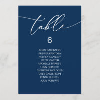 Carte de table moderne pour hôtes romantiques assi