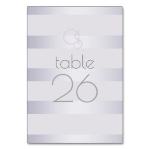 Carte de table   Monogramme à bande violet en arge