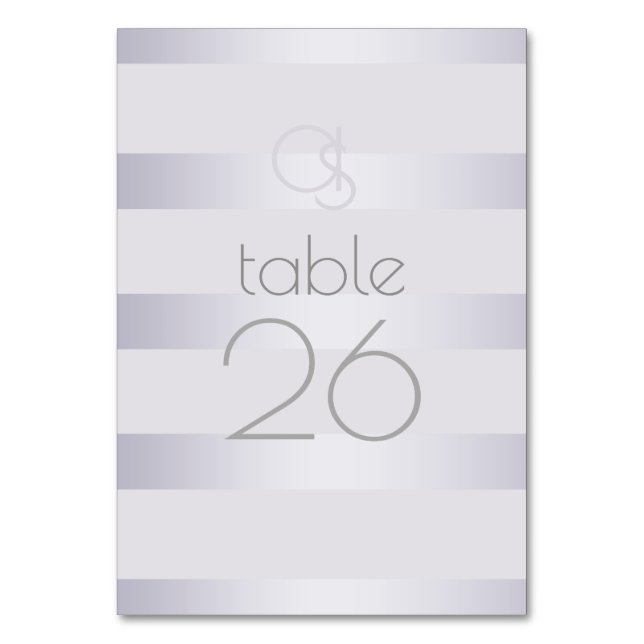 Carte de table | Monogramme à bande violet en arge (Par défaut)