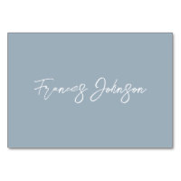 Carte de table nominative bleu poussiéreux