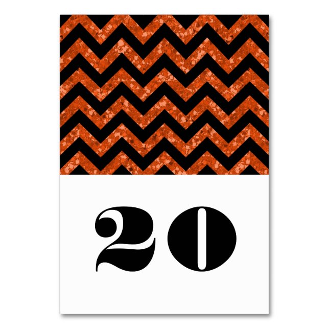 Carte de table Orange Chevron Parties scintillant (Par défaut)