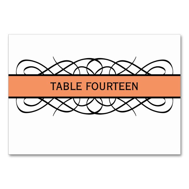 Carte de table Orange Déco Flourdissante (Devant)
