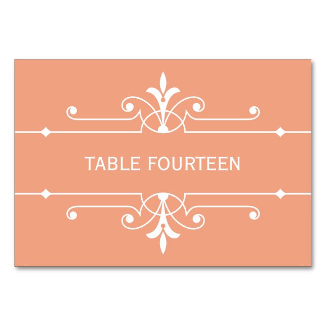 Carte de table Orange Fancy Mariage (Devant)