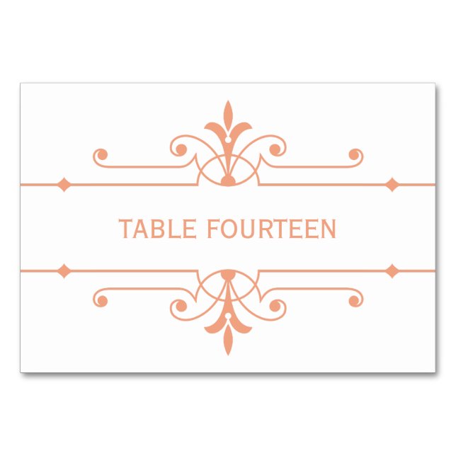 Carte de table Orange v2 Fancy Mariage (Devant)