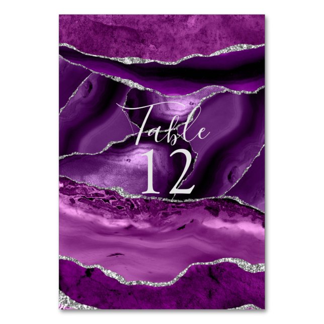 Carte de Table Pailletée Argent Agate Violette For (Par défaut)