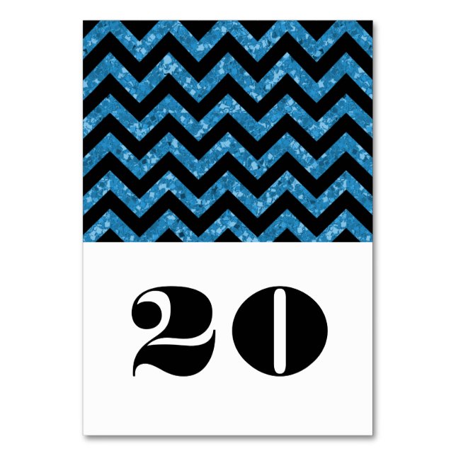 Carte de table Parties scintillant Blue Chevron (Par défaut)