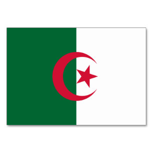 Carte de table patriotique avec Drapeau d'Algérie