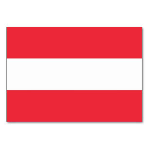 Carte de table patriotique avec Drapeau d'Autriche