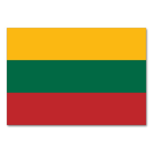 Carte de table patriotique avec drapeau de la Litu (Dos)