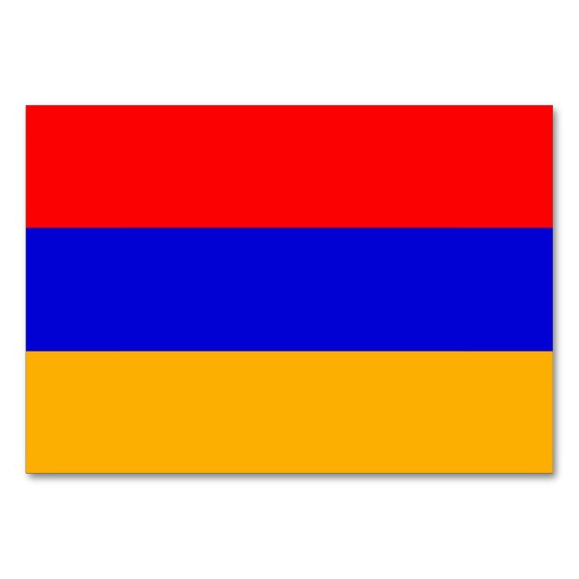 Carte de table patriotique avec drapeau de l'Armén (Devant)