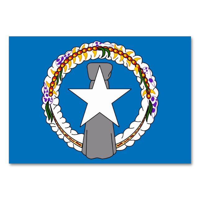 Carte de table patriotique avec Drapeau de Mariana (Dos)