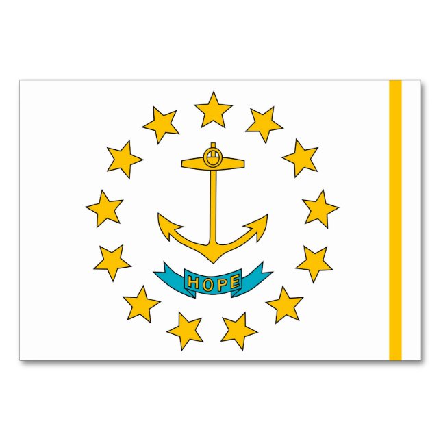 Carte de table patriotique avec drapeau de Rhode I (Devant)
