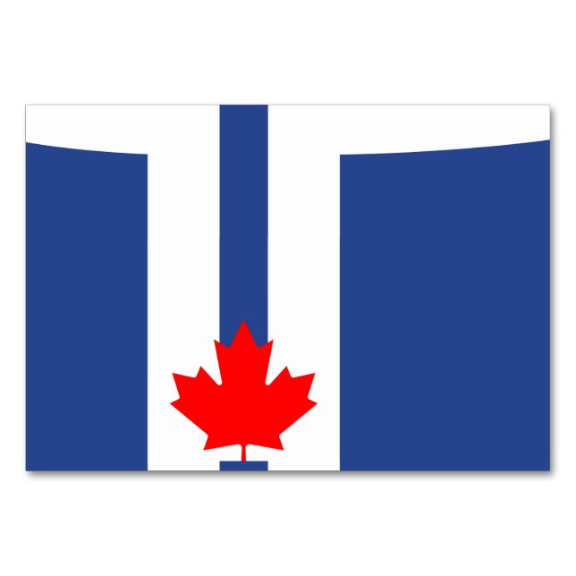 Carte de table patriotique avec drapeau de Toronto (Devant)