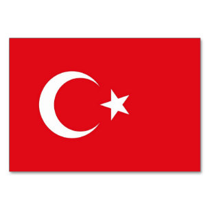 Carte de table patriotique avec Drapeau de Turquie
