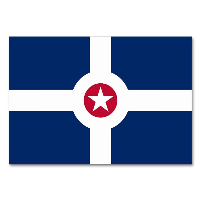Carte de table patriotique avec Drapeau d'Indianap (Devant)