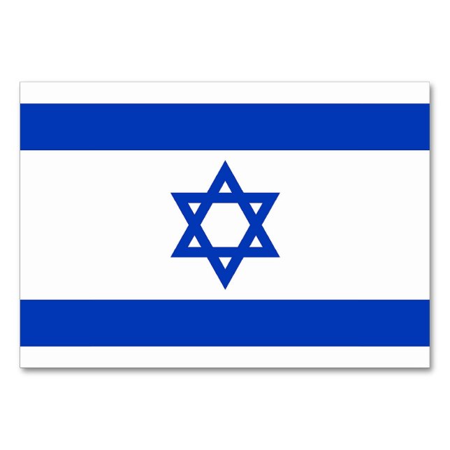 Carte de table patriotique avec Drapeau d'Israël (Dos)